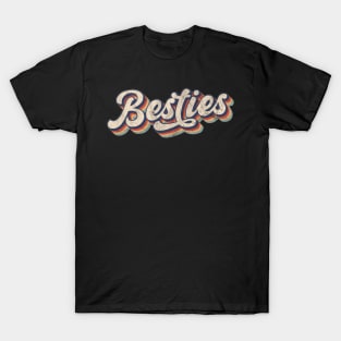 Retro Besties Best Friend Matching Gift T-Shirt